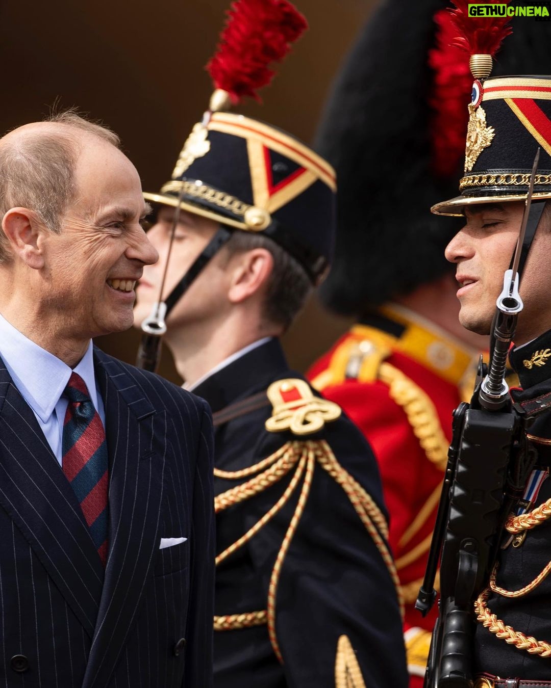 King Charles III of the United Kingdom Instagram - 120 years of the Entente Cordiale 🇬🇧🇫🇷 French and British troops have participated in the Changing of the Guard ceremonies outside Buckingham Palace and the @Elysee, in celebration of the 120th anniversary of the signing of the Entente Cordiale. 🎖️ In London, the ceremony was watched by The Duke and Duchess of Edinburgh and in Paris, President Macron observed the parade. Today’s event marks the first time a country from outside the Commonwealth has taken part in the Changing of the Guard ceremony outside Buckingham Palace.