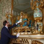 King Charles III of the United Kingdom Instagram - Royal Collection Trust horologists return clocks from the Royal Collection to the Yellow Drawing Room and Centre Room in the East Wing of Buckingham Palace. Works of art are being reinstalled in the East Wing following the conclusion of more than five years of essential improvement works, part of the Buckingham Palace Reservicing Programme to upgrade the historic building’s infrastructure, improve access and preserve it for future generations. This weekend, horological conservators will change clocks across the official residences of His Majesty The King as #BritishSummerTime begins.