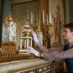King Charles III of the United Kingdom Instagram - Royal Collection Trust horologists return clocks from the Royal Collection to the Yellow Drawing Room and Centre Room in the East Wing of Buckingham Palace. Works of art are being reinstalled in the East Wing following the conclusion of more than five years of essential improvement works, part of the Buckingham Palace Reservicing Programme to upgrade the historic building’s infrastructure, improve access and preserve it for future generations. This weekend, horological conservators will change clocks across the official residences of His Majesty The King as #BritishSummerTime begins.