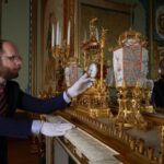 King Charles III of the United Kingdom Instagram - Royal Collection Trust horologists return clocks from the Royal Collection to the Yellow Drawing Room and Centre Room in the East Wing of Buckingham Palace. Works of art are being reinstalled in the East Wing following the conclusion of more than five years of essential improvement works, part of the Buckingham Palace Reservicing Programme to upgrade the historic building’s infrastructure, improve access and preserve it for future generations. This weekend, horological conservators will change clocks across the official residences of His Majesty The King as #BritishSummerTime begins.