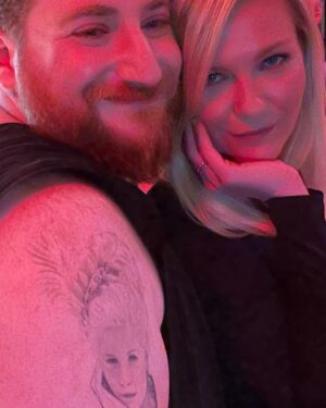 Kirsten Dunst Instagram - Hunter, your story of this tattoo…I’d only share with your consent ❤️ his favorite color is clear