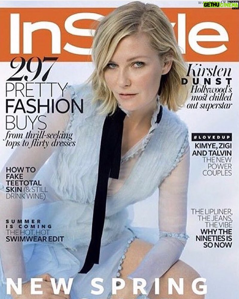 Kirsten Dunst Instagram - Thank you @instyleUK for my pretty cover 😎 @erdemlondon 👗 @jilliandempsey 💄#instyleuk