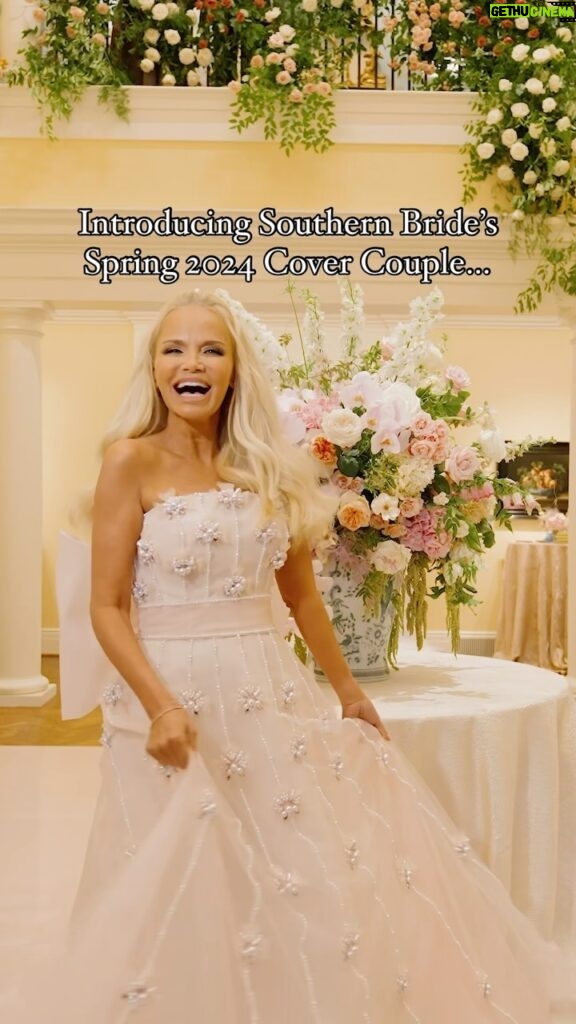 Kristin Chenoweth Instagram - Introducing Southern Bride’s Spring 2024 cover couple, Kristin Chenoweth and Josh Bryant. 🤍 The two were married in Dallas, Texas with a garden of gorgeous blush florals and plenty of jumping music throughout the evening. Truly a wedding day straight out of a fairytale! 💗🌸✨ Read their wedding story inside, and be sure to check out southernbride.com for an exclusive interview with @kchenoweth! .⁠ ⁠ Event Planner + Designer: @crystalfrasierweddings Photographer: @dalebenfield Videographer: @bsrweddingfilms Caterer: @thecfexperience_ Cake: @delice_sanantonio Florist: @davidkimmeldesign Stationery: @stampedpaperco Gown: @pamellaroland Heels: @jimmychoo @louboutinworld Suit: @jcrew⁠ Groom’s Shoes + Belt: @prada Beauty: @jillcady_makeup Rentals + Decor: @centerstage_floors, @toptiereventrentals @bbjlatavola⁠ @partydallasrentals @absolutelighting⁠ Entertainment: @jerrymowerymusic Napkins, Stickers, Welcome Notes, Favor Bags: @theessentialmkt Bride + Groom: @kchenoweth @joshbguitar