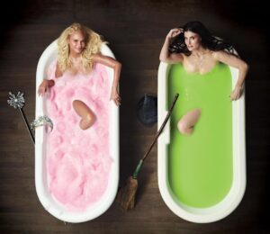 Kristin Chenoweth Instagram - In celebration of #WICKED20, @idinamenzel and @kchenoweth look back on originating the iconic roles of Elphaba and Glinda with @NYMag. 💚 Read more at our link in bio. Photographer: @markseliger Producer: Madi Overstreet First Assistant: Romy Kirchauer Photo Assistant: Reggie Desilus Ms. Chenoweth Hair & Makeup: @BruceWayneMUA Ms. Menzel Hair: @geobrianhmu using Oribe, Mizani, and Living Proof at The Wall Group Ms. Menzel Makeup: @genevieveherr for Lancôme Production Design: Michael Sturgeon