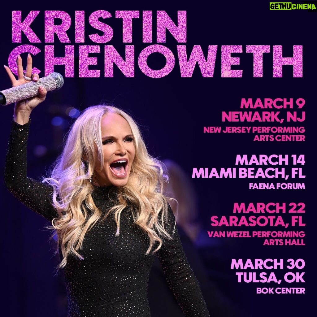 Kristin Chenoweth Instagram - We’re Marchin’ on! ✨ See you soon, NJ, FL, and OK! 💘 get tickets for all shows at the 🔗 in my bio.