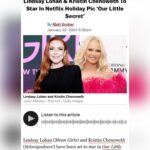 Kristin Chenoweth Instagram – Honestly I’ll never ever be sick of holiday movies 🎄 so excited about #OurLittleSecret with @lindsaylohan, @ianmharding, @real_timmeadows, @jonrudnitsky, @mrchrisparnell, @danbucatinsky, @realhenryczerny, @katiebakes6, ashmsantos, @jbrennanpix, @thebrianunger, and more!!! Coming soon to @netflix!