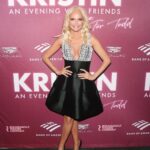 Kristin Chenoweth Instagram - last night was a dream 💗 a sold out evening at @roundaboutnyc with friends for Todd!! Stay tuned for much more from this perfect evening, but first… the outfits!! ✨ Photography by Bruce Glikas @bruglikas @broadwaybruce_ Hair & makeup by @brucewaynemua Styled by @debswatson Pink dress by @christiancowan Black dress by @pamellaroland Bronze dress by @csiriano White suit by @aliceandolivia