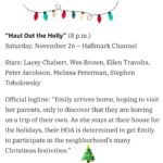 Lacey Chabert Instagram - So glad I can finally talk about our Christmas movie!! I’ve never laughed so much on set making a movie. I can’t wait to share more with you about Haul Out the Holly! It’s a fun one 🎄🎉