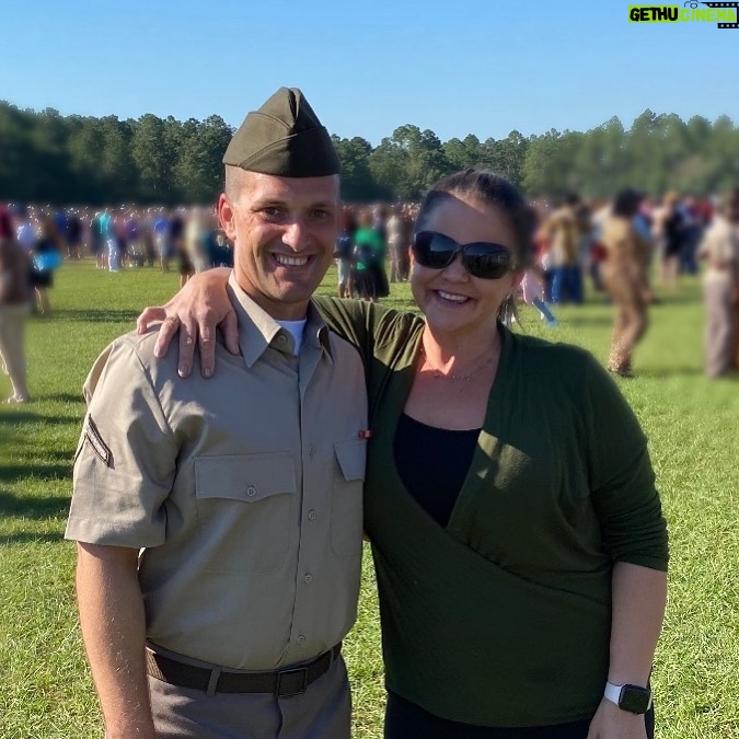 Lacey Chabert Instagram - My heart is bursting with pride that my sister Crissy’s son Ethan graduated Army boot camp today! I love this picture of them together ❤️ I’m so proud of my nephew. I remember holding him for the very first time like it was yesterday. I’m so proud of the wonderful man he’s become. #usarmy 🇺🇸