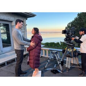 Lacey Chabert Instagram - Working with @kevin_mcgarry_w means having a wonderful scene partner, lots of laughs, and wearing my tallest shoes and still needing to stand on an apple box in every single scene. 🤣 *good news is, when they were on his closeup, I got to wear my warm puffy coat because there wasn’t a chance they’d even see the top of my head in the shot 😂 Thank you to our wonderful set photographer  @allister.foster for the first pic which is a still shot from the movie. #TheWeddingVeil