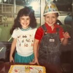 Lacey Chabert Instagram - I can’t believe my daughter is about to be 6 years old! I found this pic with my brother TJ from my 6th birthday-he had just turned 5. We are about 10 1/2 months apart and so close ❤️ Growing up we usually had parties at home. But this year my parents went all-out and gave me the party of my dreams at McDonalds! All the kids got happy meals and then we had this awesome cake for dessert. It was the best. If you look closely you’ll see I even have some sort of french fry outfit on 🤣 I’ve always loved a good theme 🎉 #corememories #birthdays #siblings #celebrations