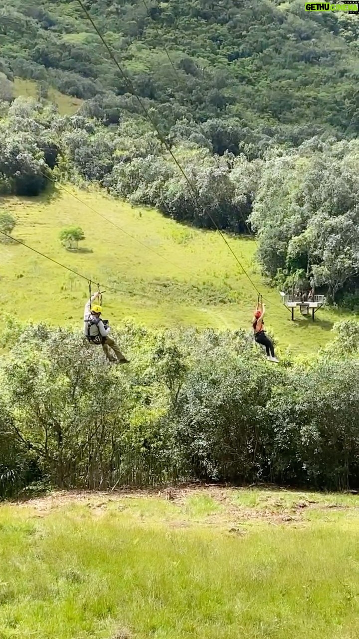 Lacey Chabert Instagram - Did I mention I’m terrified of heights? That’s our wonderful camera operator zip-lining next to me to get the shot! #somuchfun #groundswell #adventure #facingthosefears Kualoa Ranch