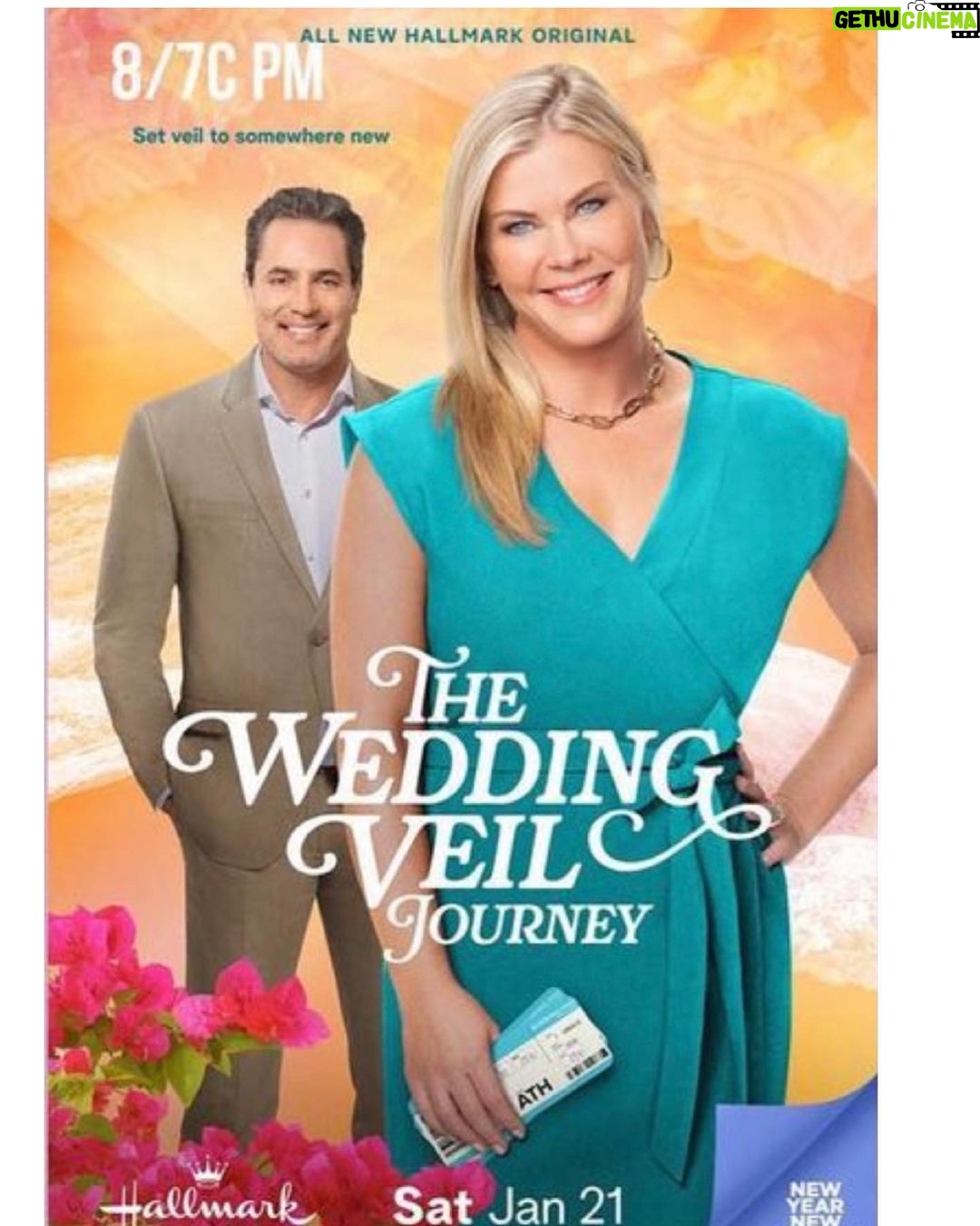 Lacey Chabert Instagram - Tonight the #TheWeddingVeil concludes with a beautiful adventure in Greece! Thank you so much for your support of these movies! We hope you’ve enjoyed watching them as much as we enjoyed making them 💜 Cheers to the Veil!
