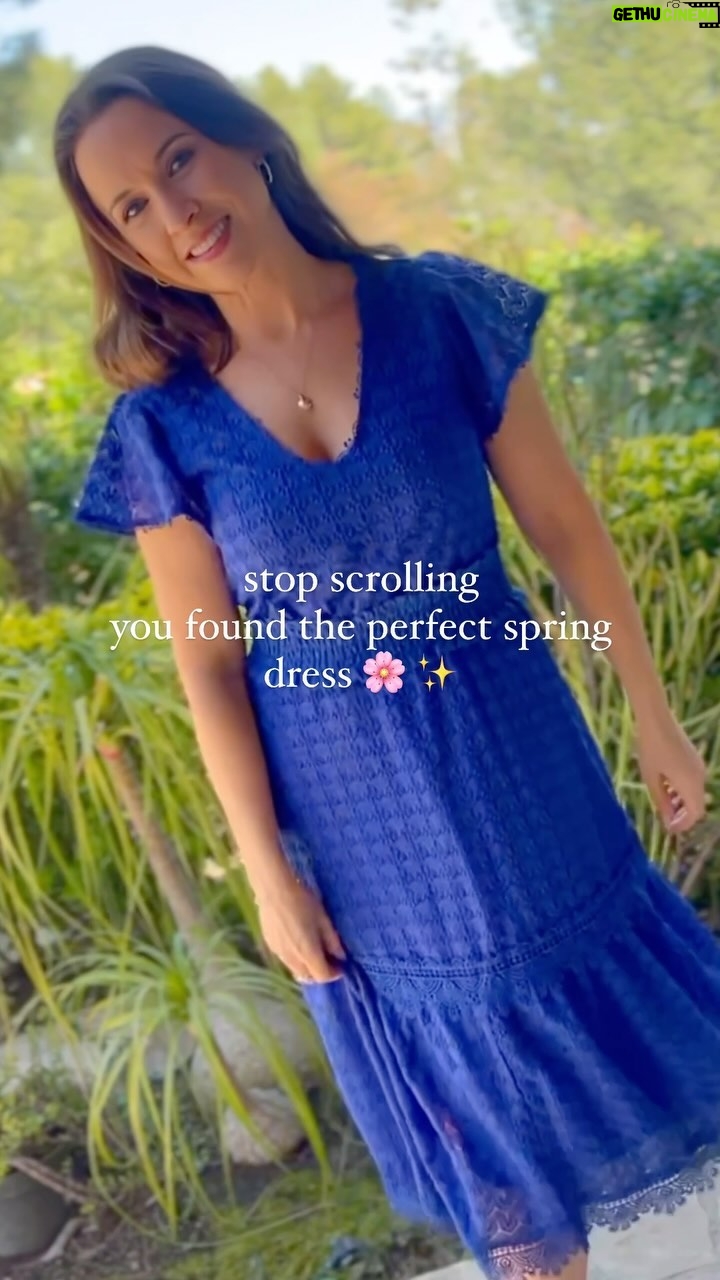 Lacey Chabert Instagram - And the best part? It comes in five colors in regular and petite! 😍 Tap the product tag below or the 🔗 in the bio to shop @thereallacey Knit Lace Tiered Dress Weekly Deal Drop. 🌸 #LoveHSN