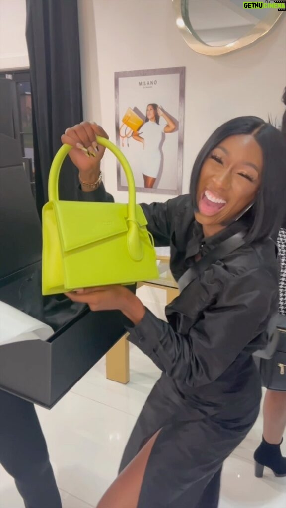 Lala Milan Instagram - Had an amazing time supporting my girl @iammilanrouge for her @milanodirouge Angelou Bag Release. The bag is now available on the site! So go get yours NOW 💚 — #WomenSupportingWomen Atlanta, Georgia