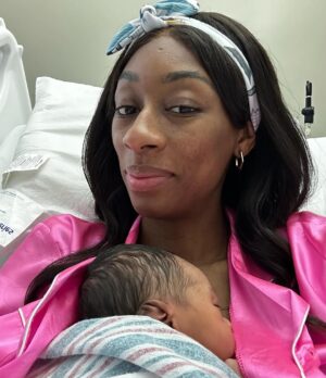Lala Milan Instagram - He’s here! After 12 hours of Labor, Baby Boy safely arrived into this world on 1/22/24 ♒️🥰 I’m officially a WHOLE MOM!! God is amazing— I watched myself give birth in the mirror while being surrounded by so much love🥰  I’ve always known that I wanted to be a mom but this feeling is still so surreal😩 I just be looking at him like, wow— u really slid outta me?! To my village, thank yall so much ❤️ 
@iamtylerp_ I love you baby & thanks for giving me a whole new purpose in life.
@theauntiedoula Thanks for making our birth process even smoother by advocating for us before, during, and even now after birth.
@itsthesamechristine Ma, I love you. Thanks for literally  selling your house and moving across the country to come be my nanny😩
- Lastly, to @doctor_nikki_midwife of USC Keck you are EVERYTHING. We’re so grateful for you 👩🏾‍⚕️ 

Mommy Milan.. Yeah, I love it already 😝🥳 Now excuse me while I go breastfeed my son, my milk just matured!!! 🥳🎉