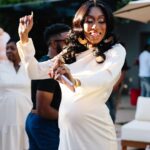Lala Milan Instagram - I’m extremely grateful for my tribe.. Special thanks to EVERYONE that attended the shower, the love was genuinely felt💙 #OhBoy (FULL #BabyShower VIDEO LINK IN BIO) —— I deeply appreciate you @erndukes Wardrobe Stylist: @corinchristiann MUA: @marquiswardbeauty Hairstylist: @realdime_ Unit: @thevirginhairfantasy (use code LALA20) Los Angeles, California