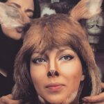Leila Otadi Instagram - يكى از گريمايي كه خيلي دوست دارم ،گريم نقش جديدم #آهو ى#پيشونى_طلا س👌🏻🦌 🦌🦌🦌يه نقش متفاوت وبينظير😉🌹❤️
