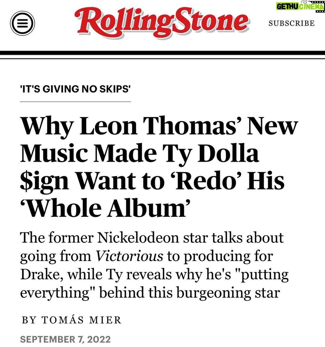 Leon G. Thomas III Instagram - LFG!! I’m extremely honored to be featured in @rollingstone magazine. This article was beautifully written and I’m excited for y’all to hear this album! #electricdusk #lovejones