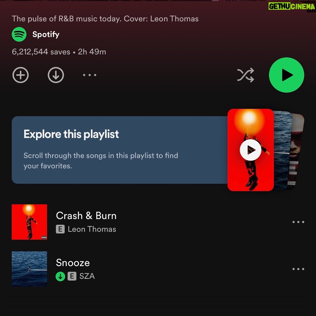 Leon G. Thomas III Instagram - Crash & Burn has been getting so much love and I’m extremely grateful!! Major shout out to @spotify for putting my single as the first song on the Are & Be playlist! It’s only up from here!!