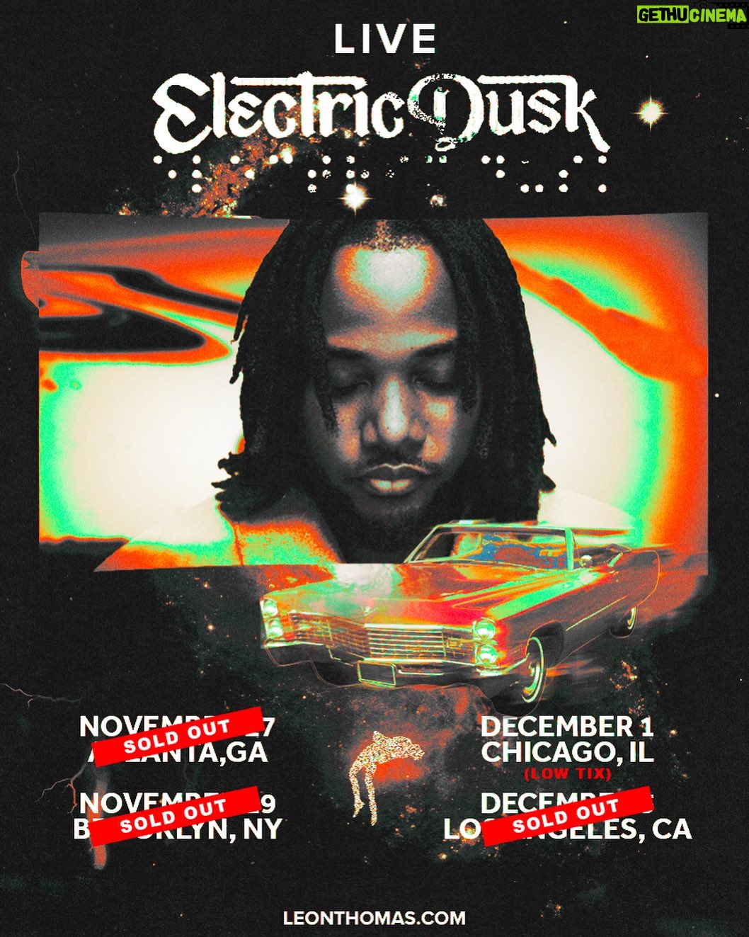 Leon G. Thomas III Instagram - 3 sold out dates ππΎ Thankful for all of your support! ππΎ Chicago, grab the last few tickets before they go! ποΈ Let me know which song youβre excited to hear! #ElectricDuskTour #LeonThomas #Motown #EZMNY