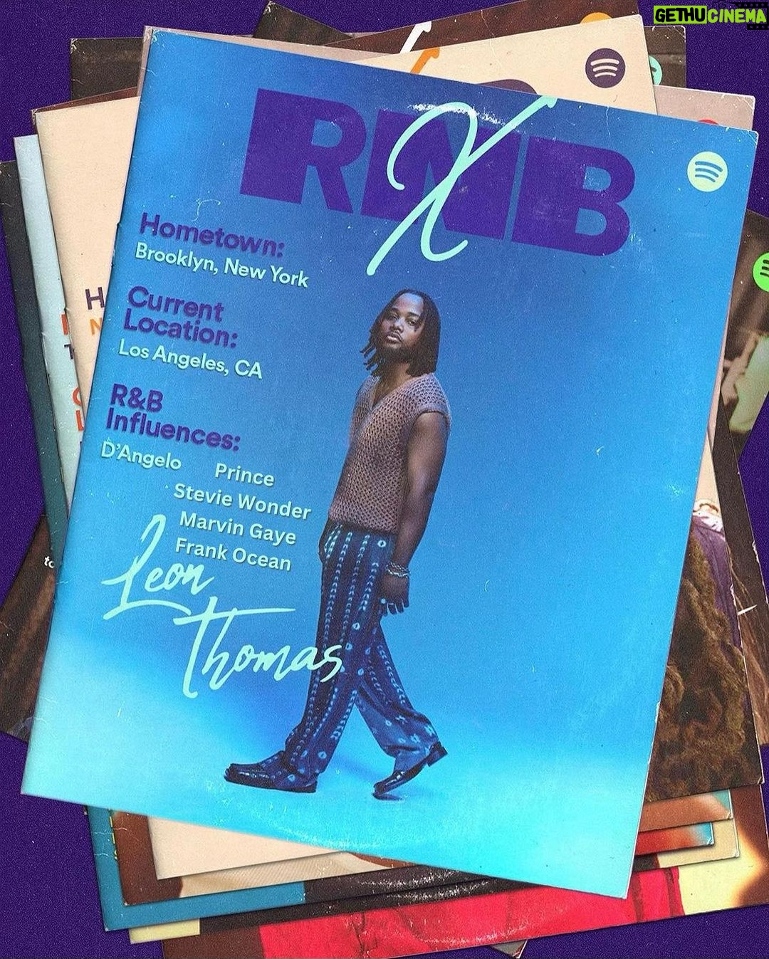 Leon G. Thomas III Instagram - Thank you @Spotify for including me in RNBX! Definitely an honor to be mentioned along side other great RNB artist. I didn’t get a chance to include the rest of my influences, but my sound wouldn’t be the same without Prince, Stevie Wonder, Marvin Gaye, and Frank Ocean!