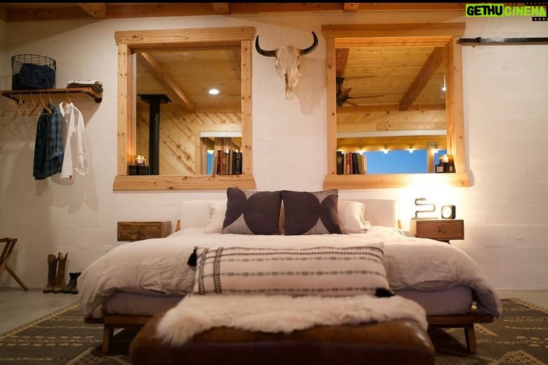 Lindsey Morgan Instagram - Please welcome The Joshua Tree Homestead 🌵✨ Shaun has been building our little desert get-away cabin for over two years and now she is finally ready. She is our second home but we wanted to open our doors, (when we aren’t there) so everyone can enjoy some Joshua Tree magic. Book your stay now ✨🌵 Link is in the bio Joshua Tree, California