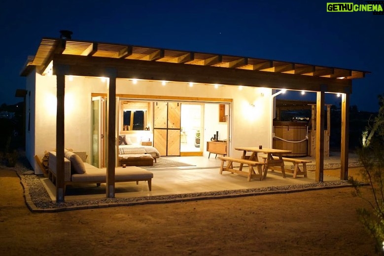 Lindsey Morgan Instagram - Please welcome The Joshua Tree Homestead 🌵✨ Shaun has been building our little desert get-away cabin for over two years and now she is finally ready. She is our second home but we wanted to open our doors, (when we aren’t there) so everyone can enjoy some Joshua Tree magic. Book your stay now ✨🌵 Link is in the bio Joshua Tree, California
