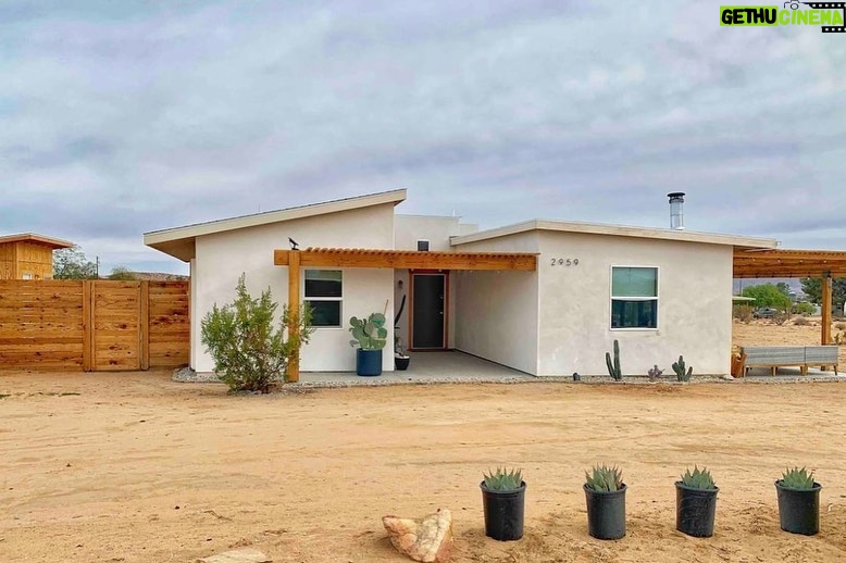 Lindsey Morgan Instagram - Please welcome The Joshua Tree Homestead 🌵✨ Shaun has been building our little desert get-away cabin for over two years and now she is finally ready. She is our second home but we wanted to open our doors, (when we aren’t there) so everyone can enjoy some Joshua Tree magic. Book your stay now ✨🌵 Link is in the bio Joshua Tree, California
