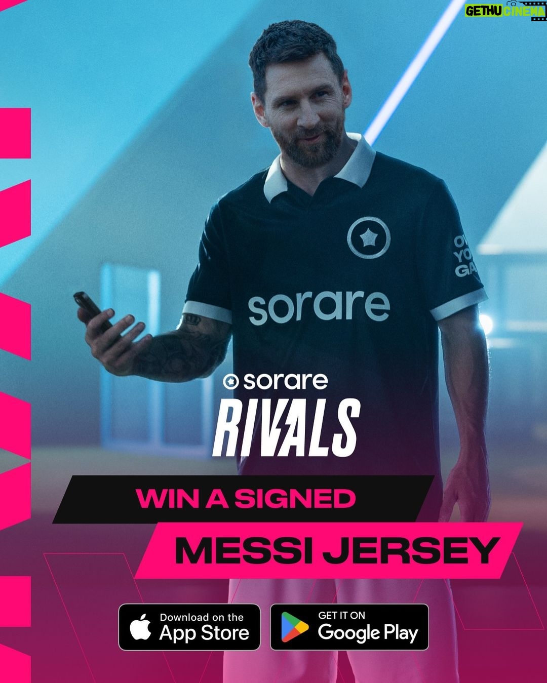 Lionel Messi Instagram - ¿Sos fan? Demostralo en @Sorare Rivals. 🐐 Entrá al enlace en la bio de Sorare y seleccioná tu once para mi próximo partido de Inter Miami vs Colorado Rapids. ¡No te lo pierdas! Voy a elegir a un ganador que se llevará una camiseta de Argentina firmada por mí. ✍️🇦🇷 Call yourself a fan? Prove it on @Sorare Rivals. 🐐 Use the link in the Sorare bio and set your lineup for my next Inter Miami game vs Colorado Rapids. Be quick! I’ll pick a lucky winner to win an Argentina jersey signed by me. ✍️🇦🇷 #Sorare #FantasyFootball #Messi #SorareRivals *Terms and Conditions apply