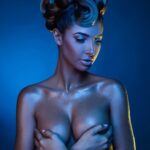 Mélanie Dedigama Instagram - Quel est le premier mot qui te viens a l’esprit ?! 🤔💭 #shooting #picture #nude #beauty #makeup #portrait #face #hairstyle MUA : @dy.touch ! Coiffure: @christalchignon photographe : @viana_photography !!
