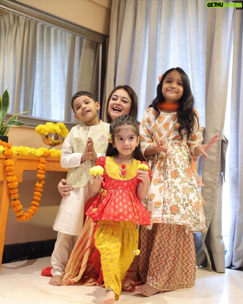 Mahhi Vij Instagram - #Incollaboration with @firstcryindia Let's light up Diwali with the brightest smiles on the faces that light up our lives. And I made it special for my lil ones with @firstcryindia's endless ethnic and festive wear collections and more. I chose this beautiful traditional Dhoti set and Gharara set for Khushi & Tara. and for Rajveer the classic kurta set to ace his Diwali in style. @firstcryindia's festive and ethnic wear collections are the best to make your kid's moments special, a dash of culture wrapped in festive feels and comfort. We create beautiful memories with each Diwali, the outfits, the sweets, diyas, and gifts! Reminding us of the warmth and traditions that define this festival. Use my code MAHHIDW50 for 50% off on Fashion and 45% off on everything else on @firstcryindia. Let's make this Diwali truly special! 🪔 #firstcrywalidiwali23 #firstcrywaliDiwali #firstcryindia #firstcry #FussNowAtFirstcry #firstcryfashion #kidsfashion