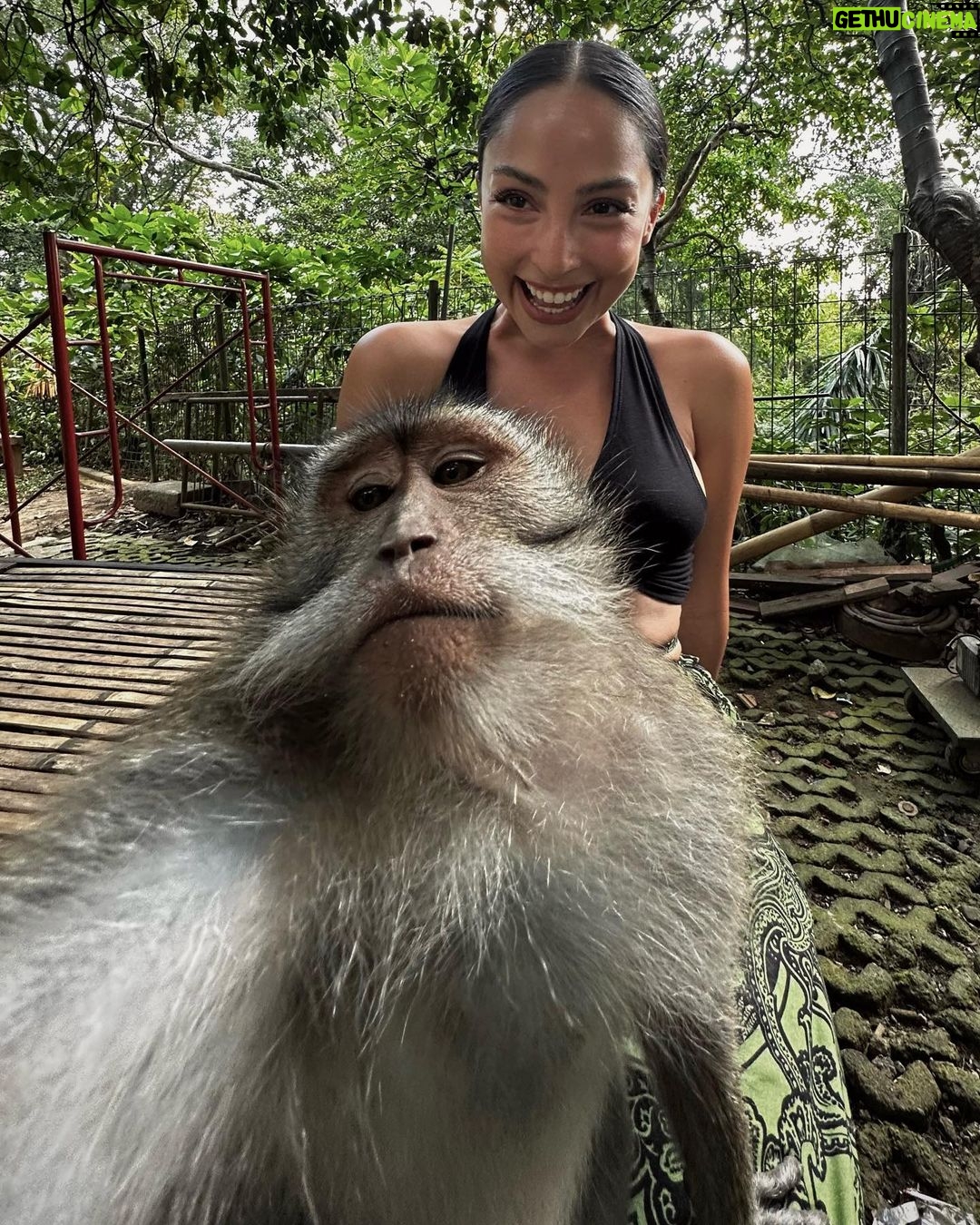 Mar铆a Chac贸n Instagram - Selfie con mi amiguito nuevo馃悞馃槀 Monkey Forest Ubud