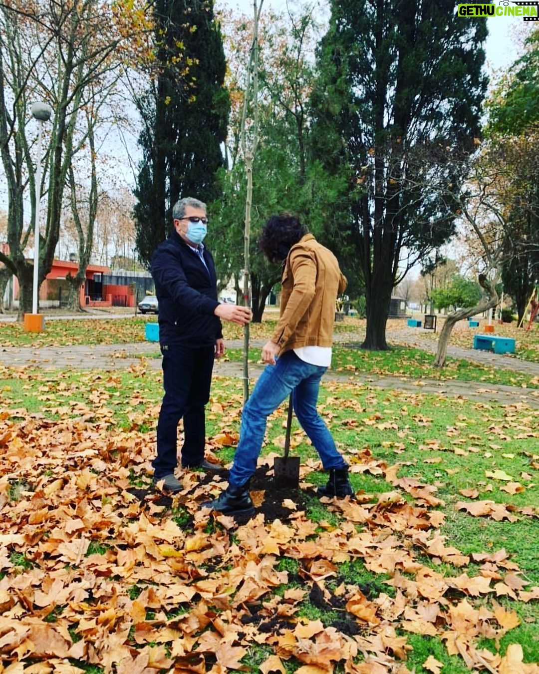 Mariano Martínez Instagram - Un honor haber plantado un árbol en la plaza malvinas argentinas de saladillo . En memoria de los 649 caídos en Malvinas. Idea de @feurland ex combatiente y héroe nacional. Gracias ! Viva la patria !🙏🏻⚡️❤️ 🇦🇷