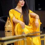 Marina Alobaidi Instagram - Take by 📸 : @saman_aljaaf ‎ ✨كل عام وانتو احلى متابعين ‎ ✨💛كل عام وانتو بألف خير . . ‎اطلالة العيد كل سنه توصلني من دبي تصميم خاص من المصممه ساره ‎ابدعتي 💛 @ishtarfashion . . Make up by @viola.center_ ماكيرا صبا ‎#مارينا_العبيدي #عيدالفطرالمبارك #دبي