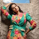 Meenakshi Chaudhary Instagram - Suited to bloom 💮💮💮 . . . Styled by - @riechamallick Outfit - @ranbirmukherjeeofficial Jewellery - @iblamebeads Shot by - @silvesterclifferd Retouched by - @retouch_alenas HMU by - @theartistreshumalhotra @theartistbeautylounge Coordination & Logistics - @vynateya_iyengar Dubai UAE