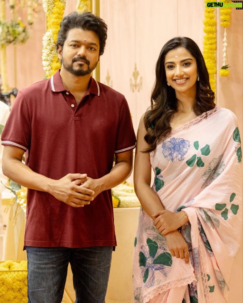 Meenakshi Chaudhary Instagram - Still feels like a dream!✨✨ So so excited to be a part of #Thalapathy68 Extremely grateful for all the wishes and cannot wait for you guys to see the magic on screen 🫶🏽🥰 #thalapathy68 @actorvijay Sir, @venkat_prabhu @archanakalpathi @itsyuvan @aishwaryakalpathi @agsentertainment