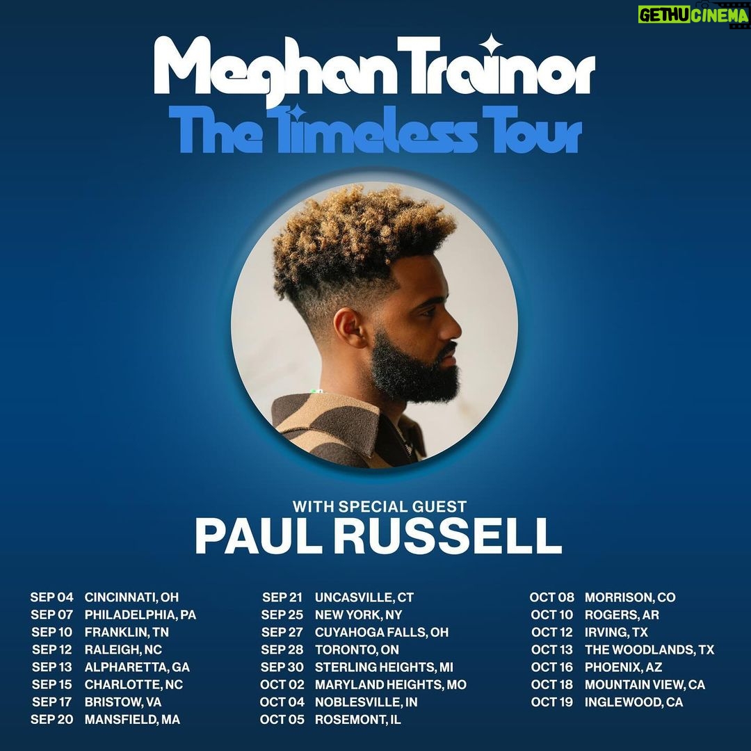 Meghan Trainor Instagram - I am finally going back on tour!!! Come see me on The Timeless Tour this fall 💙 Tickets on-sale Friday, March 22nd! Sign up for pre-sale on meghan-trainor.com and follow me on @tiktok for early access to tickets. Link in bio