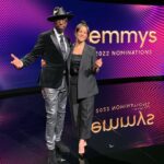Melissa Fumero Instagram - I would’ve been 10x more nervous doing this with anyone else besides my buddy and #Blockbuster costar @ohsnapjbsmoove !! Thank you for having us @televisionacad and CONGRATULATIONS to all the nominees!!!! ❤️❤️❤️