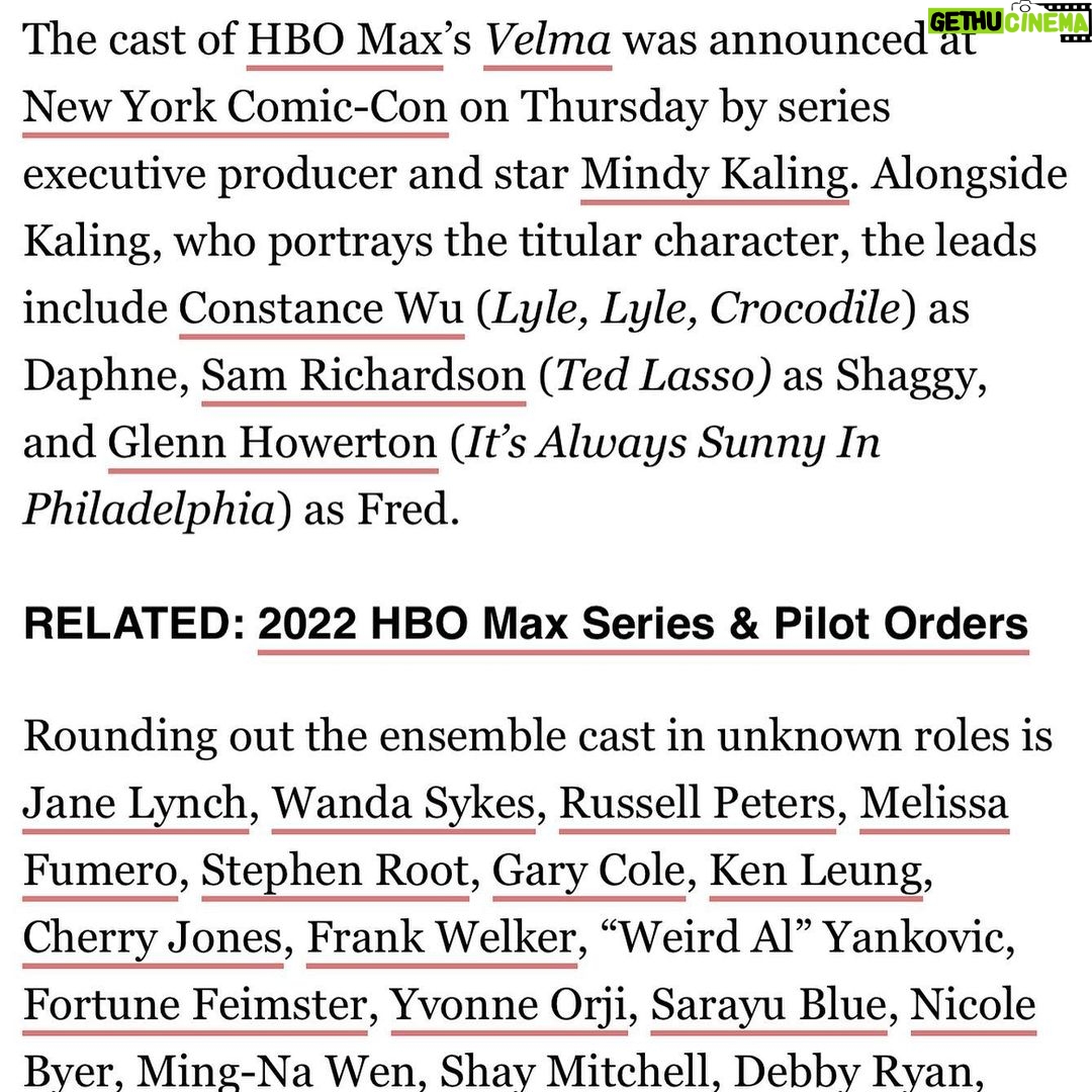 Melissa Fumero Instagram - Zoinks!!! I. Am. So. Excited to be a part of this series!!!! Thank you @mindykaling & @charliegrandy for having me. You guys, this show is SO fun and SO FUNNYYYYYY! Stoked to be a part of this brilliant cast. Can’t wait for you all to see @velmatheseries!!