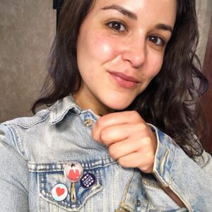 Melissa Fumero Instagram - Unintentionally wore the perfect jacket to work today. Happy #pridemonth loves!