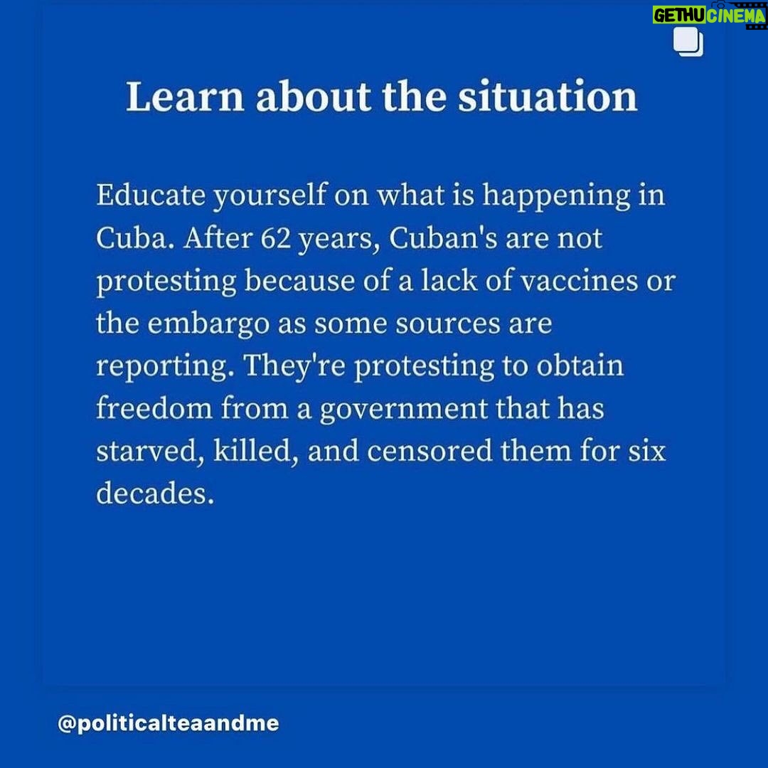 Melissa Fumero Instagram - Listen to the people. #SOSCuba ❤️❤️🇨🇺❤️❤️