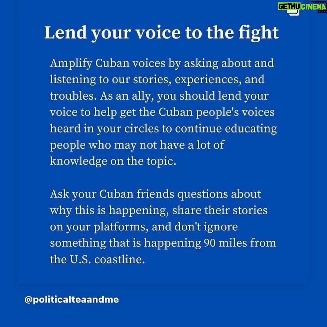 Melissa Fumero Instagram - Listen to the people. #SOSCuba ❤️❤️🇨🇺❤️❤️
