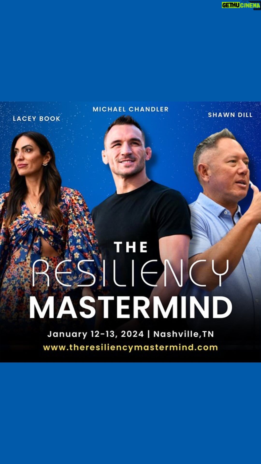 Michael Chandler Instagram - Join me in Nashville, TN January 12 & 13 with @drshawndill and @drlaceybook for a two day, fully immersive mastermind all about RESILIENCY. 🔗above. - If I had to pinpoint the ONE THING that separates high achievers from those that fall short, it’s that some are just more resilient than others. - They develop grit, confident expectancy, and vision. They refuse to lose, and they have never truly lost because they never ever quit. They are in constant pursuit. So join us for this fun event in my hometown of #nashville - Walk On. - See you at the top! City Winery Nashville