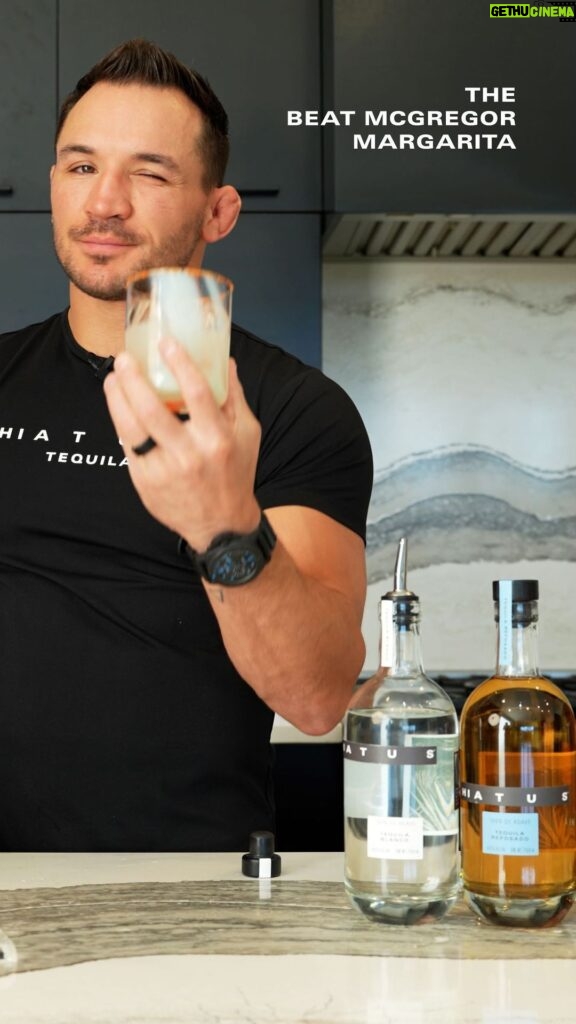 Michael Chandler Instagram - Meet the #BeatMcGregor Margarita - a cocktail @mikechandlermma is stepping into the ring with this summer. A classic recipe guaranteed to be a knockout at your next gathering. Drop a 👊 in the comments if you’ll be making it! ___________ Recipe: 2 oz Hiatus Tequila Blanco 1 oz @cointreau_us Liqueur 1 oz lime juice In a shaker, combine the Hiatus Tequila Blanco, Cointreau, and lime juice. Fill with ice and shake well. Pour into tajín-rimmed glass over ice. #HiatusTequila #DrinkHiatus #TequilaCocktails #TequilaBlanco