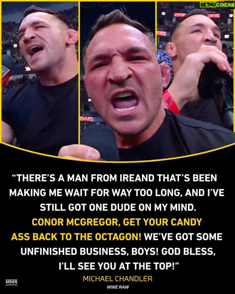 Michael Chandler Instagram - Michael Chandler went scorched earth on Conor McGregor at #WWERaw