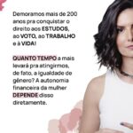 Nathalia Arcuri Instagram - ENEM da Nath: qual a relação do dinheiro com os direitos conquistados pelas mulheres ao longo do tempo? VALENDO 1 ESTRELINHA da prof ⭐ Se você falou: autonomia financeira que gera liberdade, menos violência doméstica, maiores perspectivas de futuro financeiro e social, tá CERTA a resposta! Mas, você saberia dizer os acontecimentos que transformaram a vida e o bolso das mulheres até o ano em que estamos? Pelo mundo e no Brasil, lutamos, resistimos e saímos vitoriosas em muitas batalhas, mas esse é só o começo. Tem muito chão pela frente. Passa pro lado pra descobrir mais sobre essa história e o quanto avançamos pra nos tornarmos mais autônomas com o nosso próprio bolso ➡️ Não deixe de compartilhar esse post com homens e mulheres que PRECISAM se conscientizar dessa luta constante!