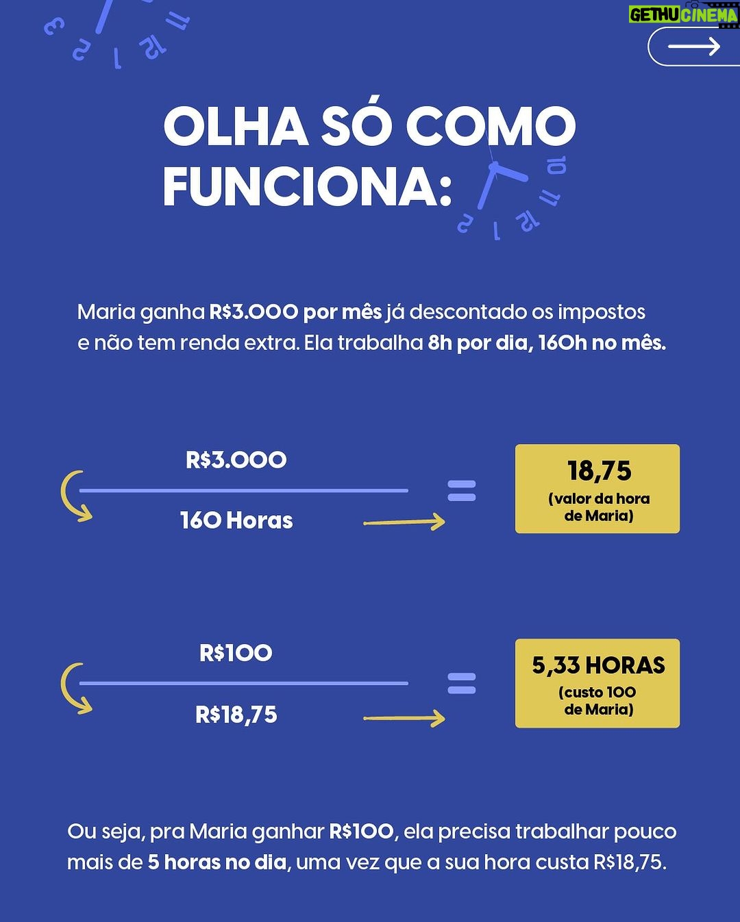 Nathalia Arcuri Instagram - Se você for parar pra pensar, o dinheiro só é valioso porque o custo dele é o SEU TEMPO. A sua VIDA. Profundo, né? Eu sei, mas é a realidade pra gente colocar a cachola pra pensar em como agimos com nosso dinheiro. Por isso, a técnica que eu criei do custo 100 é muito importante pra você entender o VALOR REAL de tudo o que você consome. O custo 100 serve pra entender quanto tempo você precisa trabalhar pra ganhar R$100. “Mas, Nath, eu já sei o custo da minha hora, pra que saber de R$100?” Porque o chicote na sua b*nda vai ser mais forte tendo uma visão maior de valor, criatura 🤯 1º) Pra começar, saiba o valor total da sua renda. Se for autônomo, faça a média dos 3 últimos meses de ganho. Se for CLT, dá uma olhadinha no seu contracheque com os impostos já descontados. 2º) Arrasta pro lado pra ver como é fácil fazer esse cálculo com a minha fórmula mágica. Tem até exemplo prático nesse post. Descobriu quantas horas você tem que suar seu sovaco pra ganhar R$100? Então, da próxima vez que for comprar qualquer coisa, primeiro verifique a regra do QUE-ME-PRE-PO-DE pra saber se vale a pena ou não desembolsar um ou mais peixinhos 👀