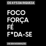 Nathalia Arcuri Instagram – Como ATIVAR os 4 F’s da riqueza no dia a dia em 2024:
✅FOCO: O foco é em VOCÊ! Pergunte pra si: Quais são os seus desejos? Onde você quer chegar? Com quem você convive? O que você consome de informação?
✅FORÇA: Depois de ter focado em você e analisado sua vida, o que você precisa mudar? O seu propulsor tem que ser a força, a coragem pra tomar essas decisões.
✅FÉ: Não tô nem falando de religião não. É fé no sentido de acreditar: em você, nas pessoas, no lado positivo da vida. Isso pode te ajudar a ter força.
✅F*DA-SE: Bem, esse é autoexplicativo, mas é bom reforçar: Depois que você tem FOCO em você mesma, decide o que você quer, tem FORÇA pra fazer o que precisa ser feito e tem a FÉ como seu combustível, de resto, f*da-se pra quem te critica!
Eles fazem parte da minha vida e foi graças a eles que eu pude dar aquela “guinada” na carreira, pedir demissão, criar a Me Poupe! e conquistar a minha independência financeira.
O primeiro vídeo que eu falei sobre os 4 f’s foi lá em 2016 no canal e desde então teve 10 edições de jornada, teve livro, teve curso e milhares de conteúdos para que isso entrasse na sua cachola e pudesse mudar a SUA vida como mudou a minha.
Não é magia, é método, testado e aprovado em milhares de cacholas!
Em breve, ainda melhor, organizado e acessível pra qualquer pessoa que tenha SEDE DE CONHECIMENTO.
Salva esse post pra ler sempre quando precisar reforçar a mentalidade da riqueza 🫰