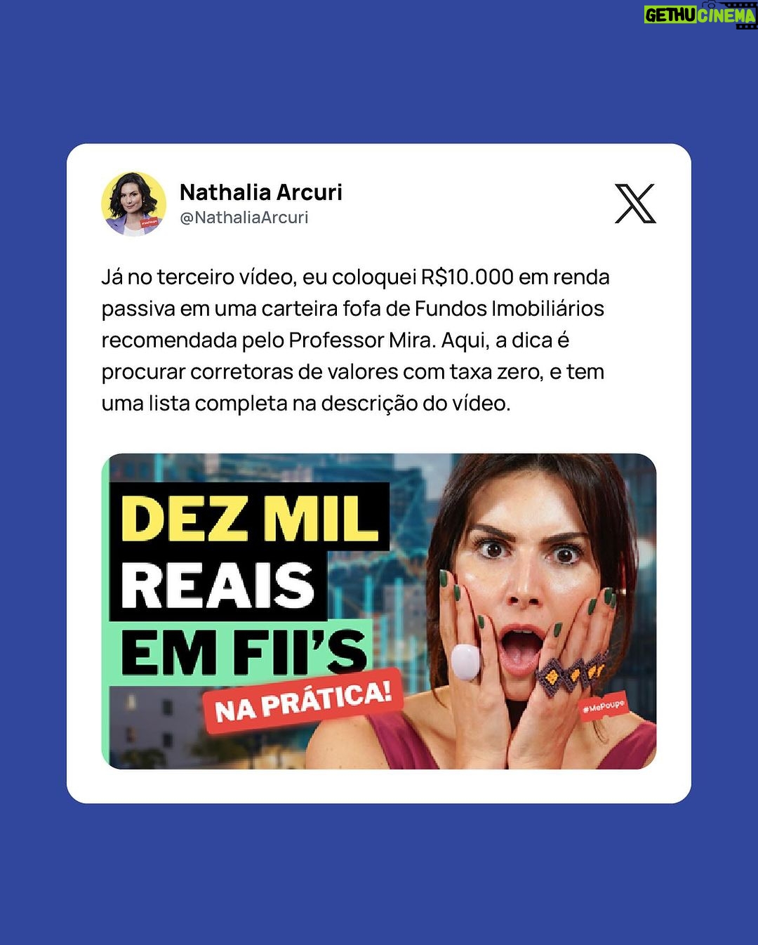 Nathalia Arcuri Instagram - Dinheiro parado no bolso (ou na poupança) é sinal que você precisava desse conteúdo 😎 Quem acompanhou a série de vídeos que eu fiz sobre como investir com R$100, R$1.000 e R$10.000? Hoje saiu o último vídeo, ensinando como e onde investir R$100 mil! 😱 E, pra quem prefere um resuminho mastigado, hoje eu preparei esse post com as 4 dicas que eu dei nos vídeos. Mas é bom ressaltar que vale a pena assistir lá no canal da @mepoupenaweb a série completa, porque tem muito detalhe que você precisa estar atenta ou atento. Inclusive no vídeo eu invisto na prática o dinheirinho pra você ver como funciona o passo-a-passo! Então, depois de conferir esse resumo, corre lá no canal pra fazer uma Nathflix na série completa!